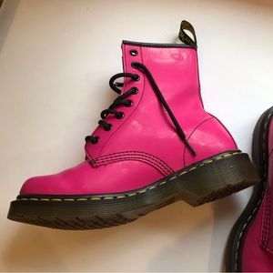 Hot Pink Leather Doc Martens